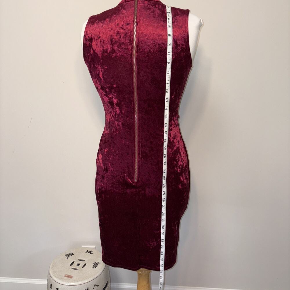 Charlotte Russe Y2K Faux Wrap Choker Neck Gold Zip Burgundy Red Vampire Goth - Picture 9 of 16